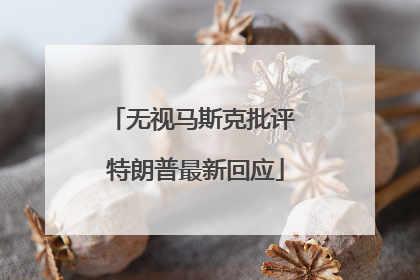 无视马斯克批评 特朗普最新回应