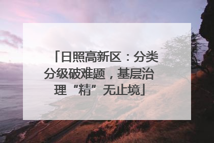 日照高新区：分类分级破难题，基层治理“精”无止境
