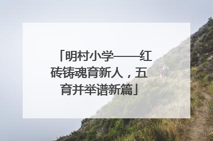 明村小学——红砖铸魂育新人，五育并举谱新篇