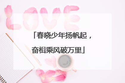 春晓少年扬帆起，奋楫乘风破万里
