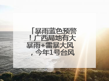 暴雨蓝色预警！广西局地有大暴雨+雷暴大风，今年1号台风最新消息……