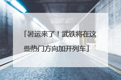 暑运来了！武铁将在这些热门方向加开列车