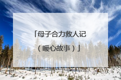 母子合力救人记（暖心故事）