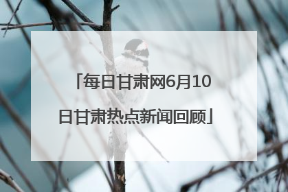 每日甘肃网6月10日甘肃热点新闻回顾