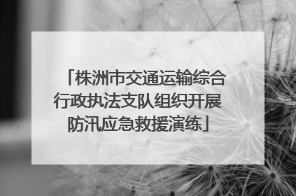 株洲市交通运输综合行政执法支队组织开展防汛应急救援演练