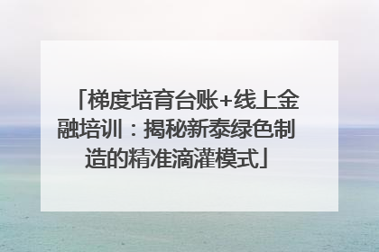 梯度培育台账+线上金融培训：揭秘新泰绿色制造的精准滴灌模式
