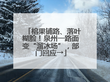 榕果铺路、落叶糊脸！泉州一路面变“溜冰场”，部门回应→
