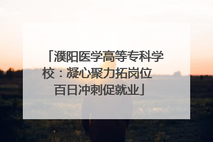濮阳医学高等专科学校：凝心聚力拓岗位 百日冲刺促就业