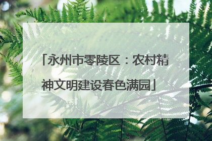 永州市零陵区：农村精神文明建设春色满园