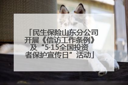民生保险山东分公司开展《信访工作条例》及“5·15全国投资者保护宣传日”活动