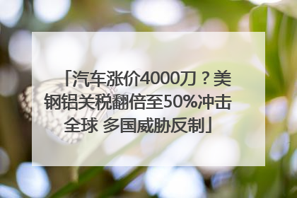 汽车涨价4000刀？美钢铝关税翻倍至50%冲击全球 多国威胁反制