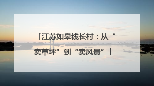 江苏如皋钱长村：从“卖草坪”到“卖风景”