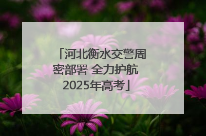 河北衡水交警周密部署 全力护航2025年高考