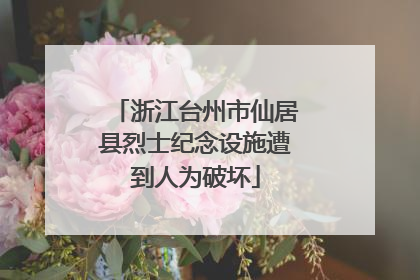 浙江台州市仙居县烈士纪念设施遭到人为破坏