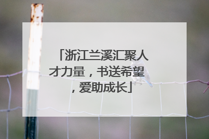 浙江兰溪汇聚人才力量，书送希望，爱助成长
