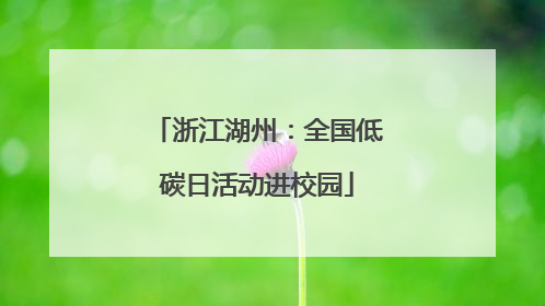 浙江湖州：全国低碳日活动进校园