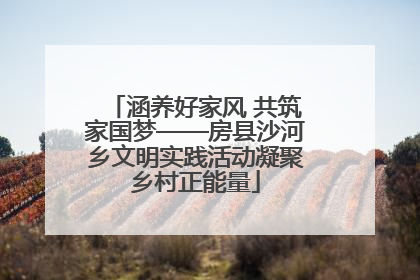 涵养好家风 共筑家国梦——房县沙河乡文明实践活动凝聚乡村正能量