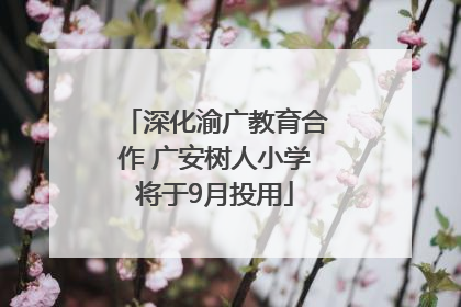 深化渝广教育合作 广安树人小学将于9月投用
