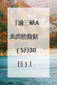 渝三峡A龙虎榜数据（5月30日）