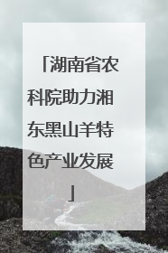 湖南省农科院助力湘东黑山羊特色产业发展