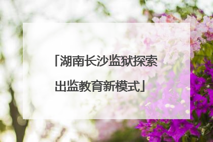 湖南长沙监狱探索出监教育新模式