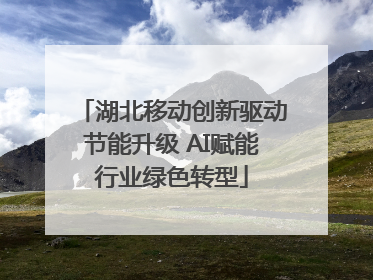 湖北移动创新驱动节能升级 AI赋能行业绿色转型