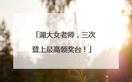 湖大女老师，三次登上最高领奖台！