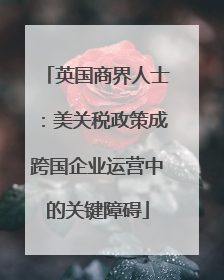 英国商界人士：美关税政策成跨国企业运营中的关键障碍