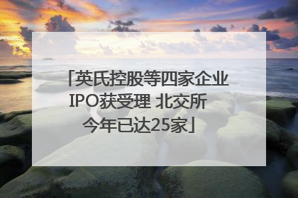 英氏控股等四家企业IPO获受理 北交所今年已达25家