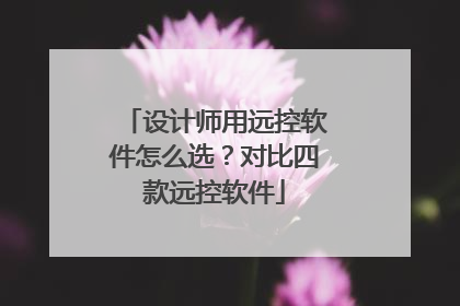 设计师用远控软件怎么选？对比四款远控软件