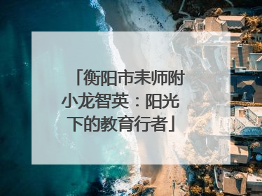 衡阳市耒师附小龙智英：阳光下的教育行者