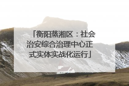 衡阳蒸湘区：社会治安综合治理中心正式实体实战化运行