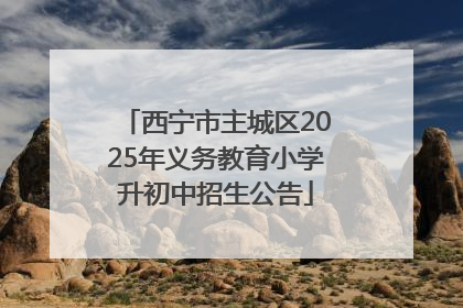 西宁市主城区2025年义务教育小学升初中招生公告