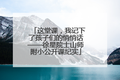 这堂课，我记下了孩子们的悄悄话——徐星院士山师附小公开课纪实