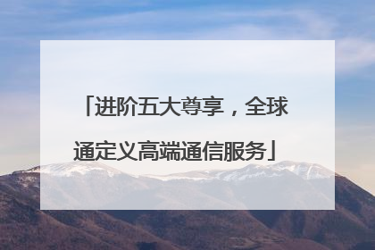 进阶五大尊享，全球通定义高端通信服务