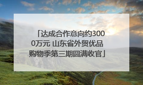 达成合作意向约3000万元 山东省外贸优品购物季第三期圆满收官
