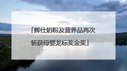 辉仕奶粉及营养品再次斩获母婴龙标奖金奖