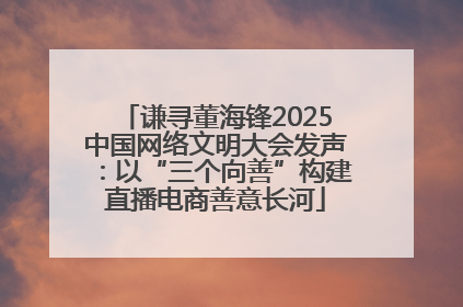 谦寻董海锋2025中国网络文明大会发声：以“三个向善”构建直播电商善意长河