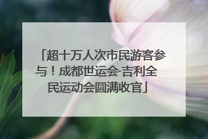 超十万人次市民游客参与！成都世运会·吉利全民运动会圆满收官