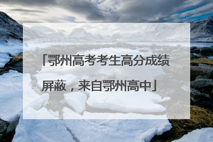 鄂州高考考生高分成绩屏蔽，来自鄂州高中