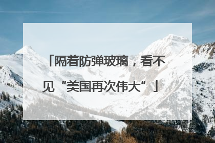 隔着防弹玻璃，看不见“美国再次伟大”