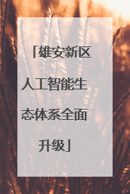雄安新区人工智能生态体系全面升级