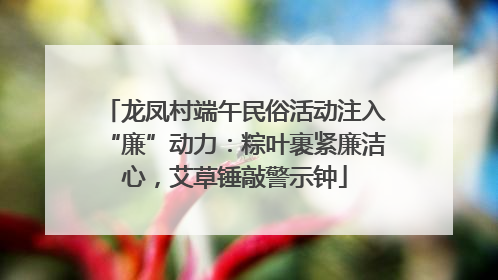 龙凤村端午民俗活动注入“廉”动力：粽叶裹紧廉洁心，艾草锤敲警示钟