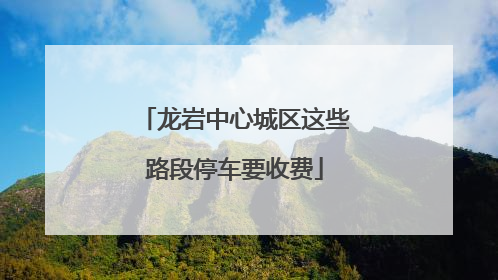 龙岩中心城区这些路段停车要收费