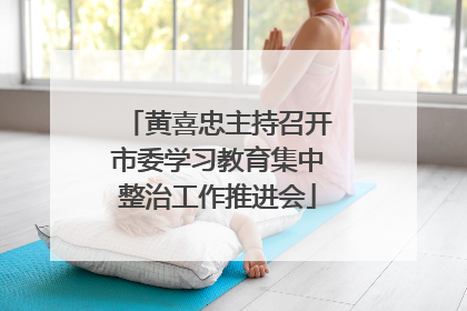 黄喜忠主持召开市委学习教育集中整治工作推进会