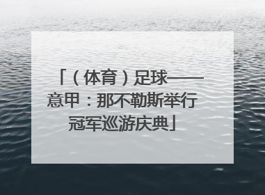 （体育）足球——意甲：那不勒斯举行冠军巡游庆典