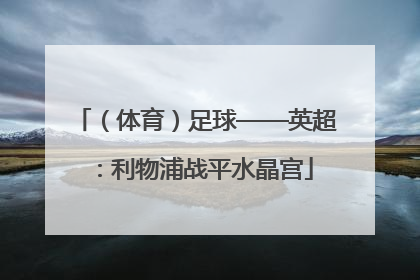 （体育）足球——英超：利物浦战平水晶宫