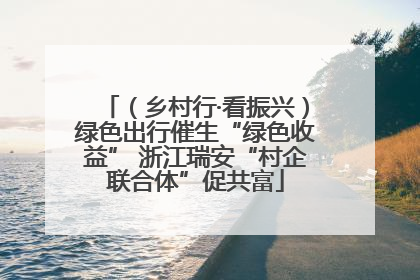 （乡村行·看振兴）绿色出行催生“绿色收益” 浙江瑞安“村企联合体”促共富