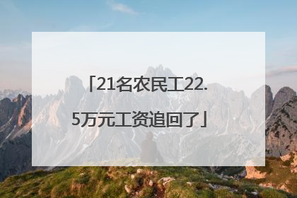 21名农民工22.5万元工资追回了