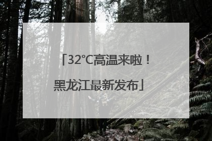 32℃高温来啦！黑龙江最新发布